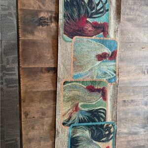 Colorful Rooster Table Runner